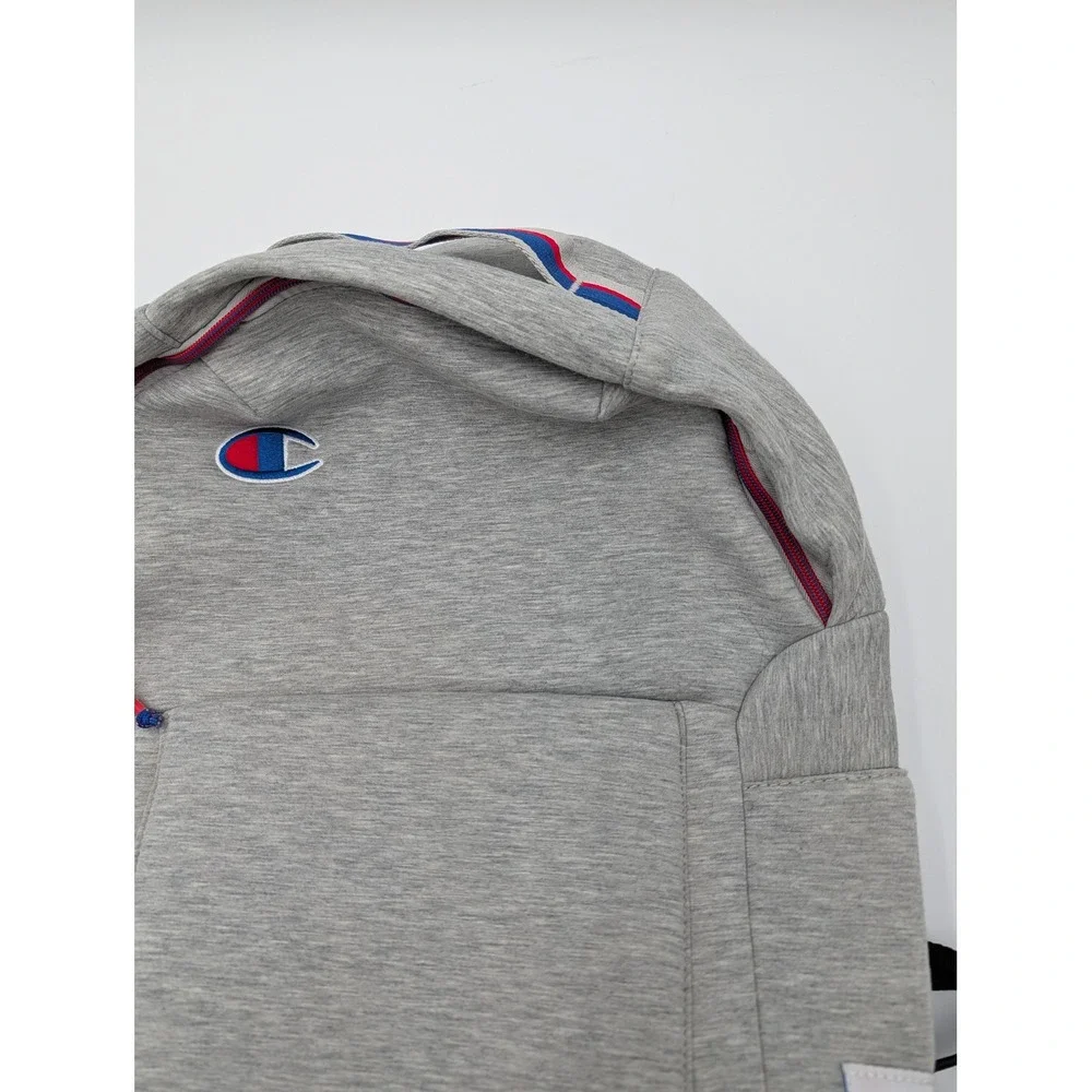 Champion Backpack Gray Jersey Knit Logo School Travel Bag One Size